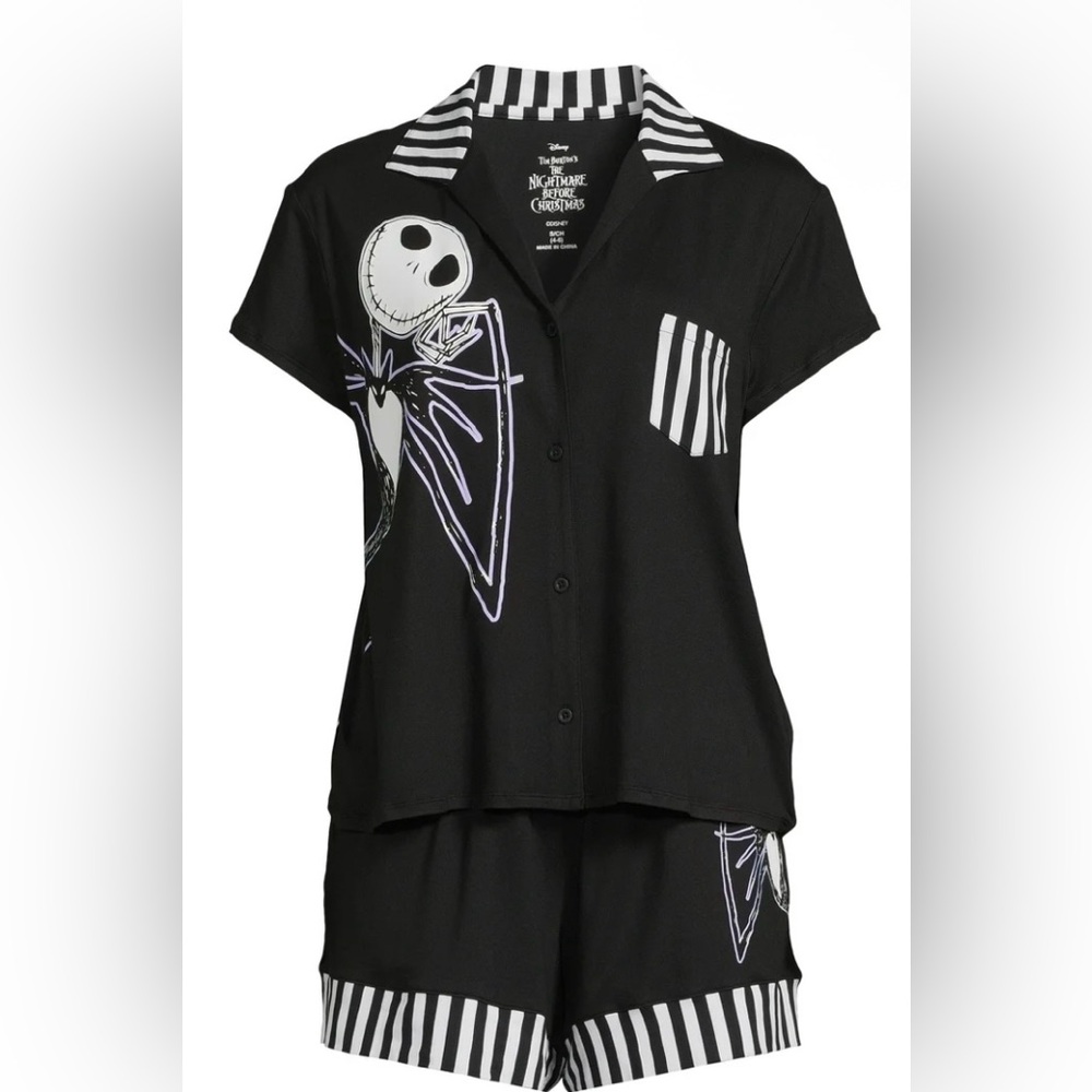 Disney Nightmare Before Christmas Women's Top and Shorts Pajama Set 2-Piece XS - Picture 3 of 10